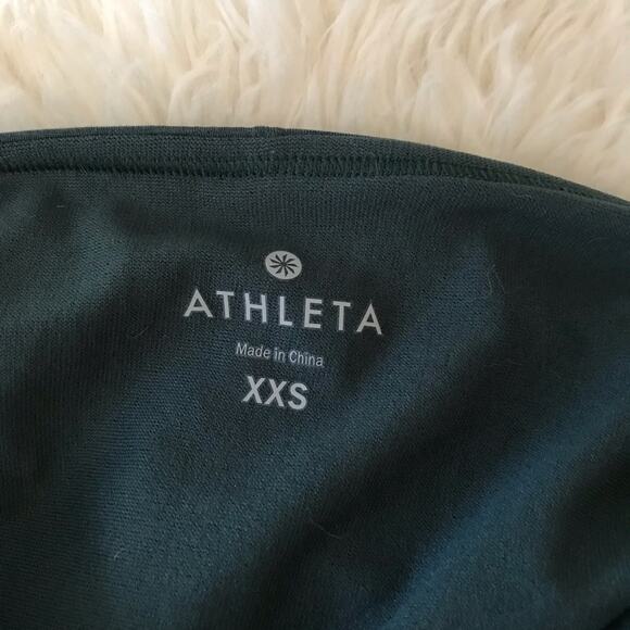 Athleta Aqualuxe Ruched Shirred Halter Tankini Bathing Swim Suit Top Green XXS - Picture 8 of 11